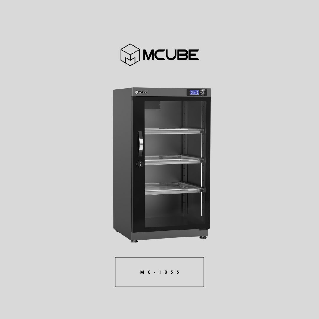 MCUBE 105L dry cabinet digital humidity display