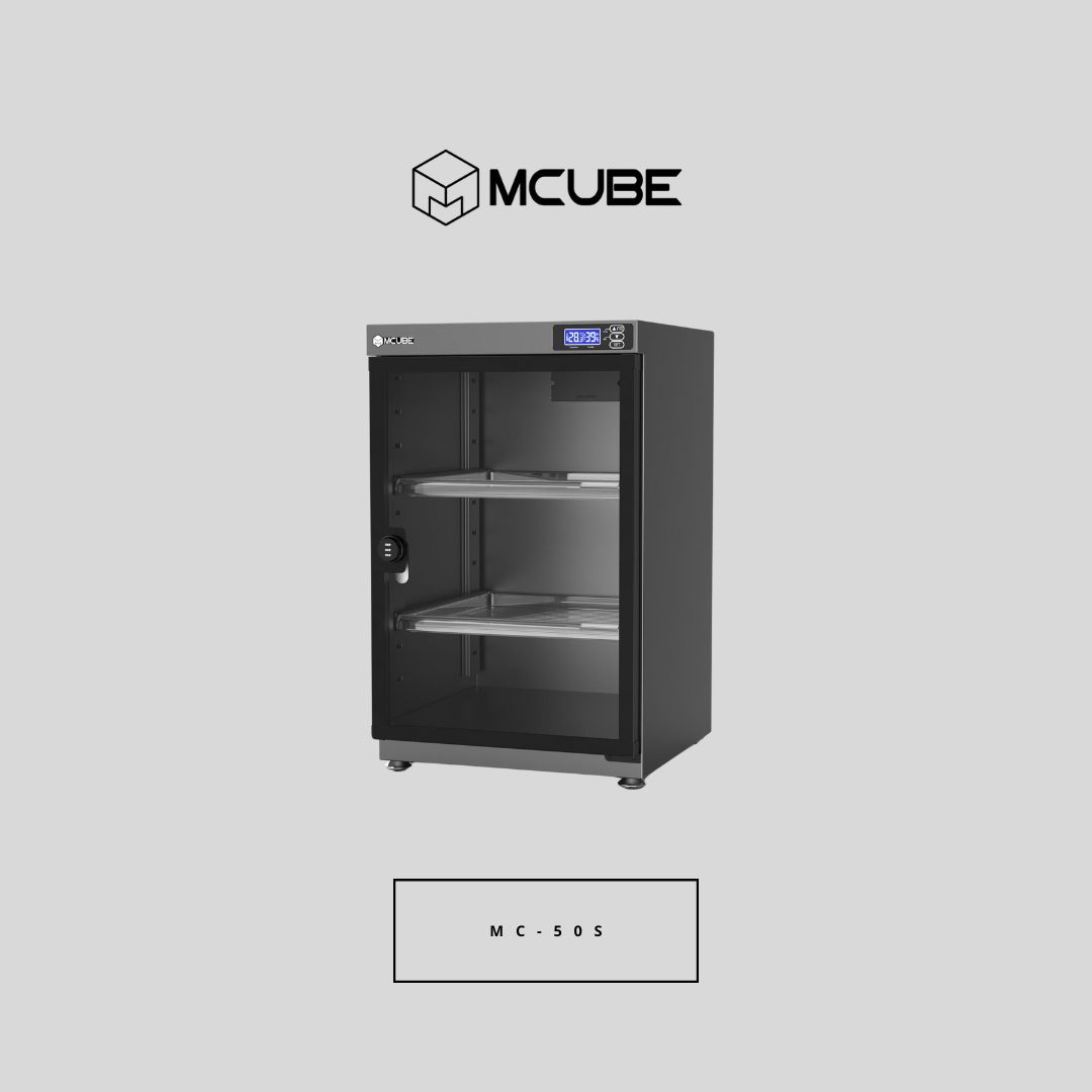 MCUBE 50L dry cabinet with lenses and accessories