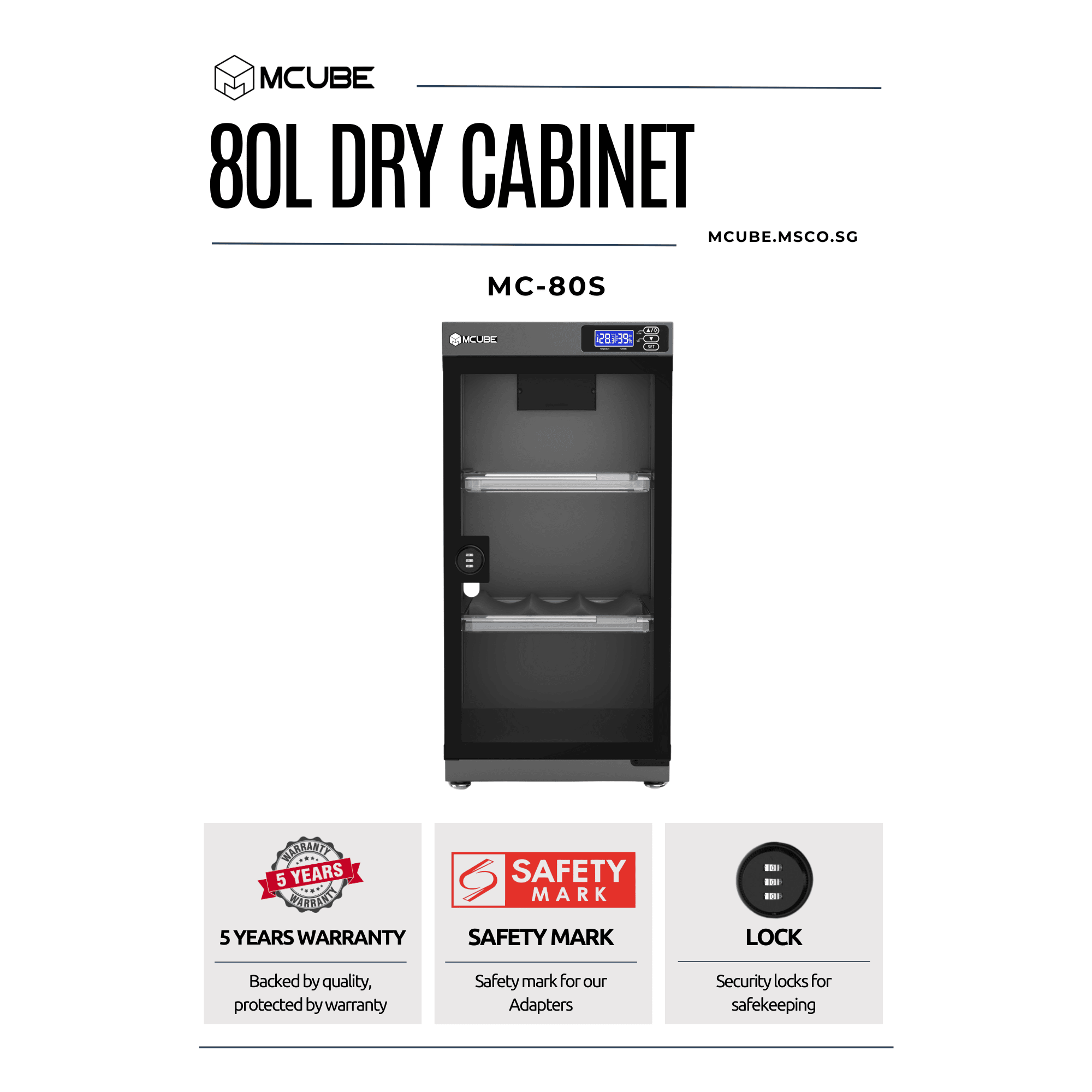 MCUBE 80L Dry Cabinet — ideal for home and office